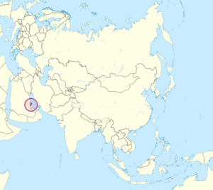 Carte de localisation du Qatar en Asie.