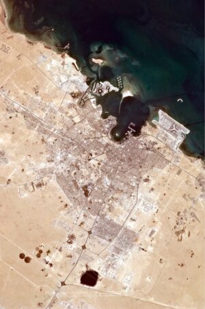 Image satellite de Doha, la capitale du Qatar