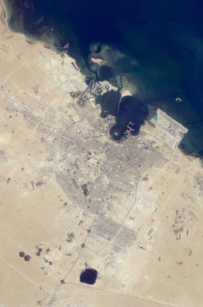 Image satellite de Doha, la capitale du Qatar
