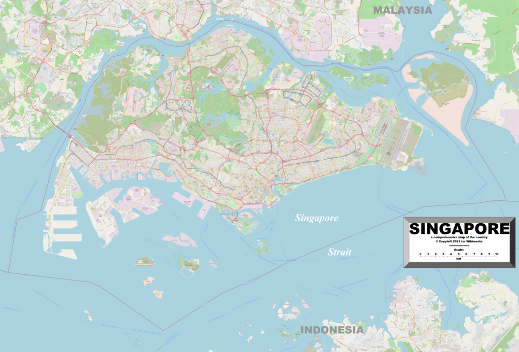 Carte de Singapour.