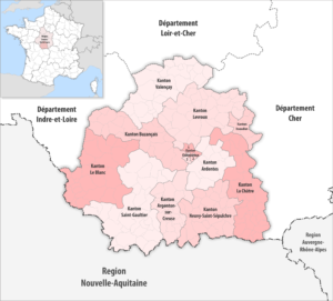 Carte des cantons du département de l’Indre