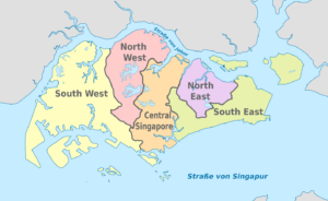 Les principales subdivisions administratives de Singapour