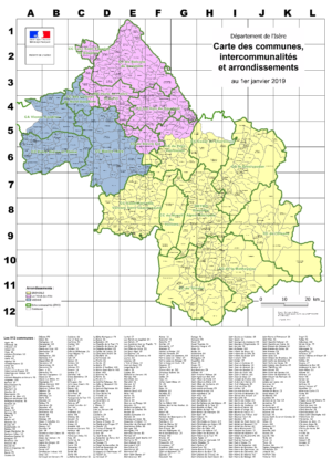 Carte des communes de l’Isère