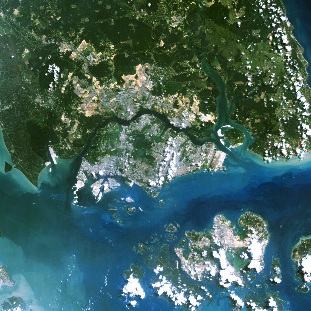 Image satellite de Singapour.