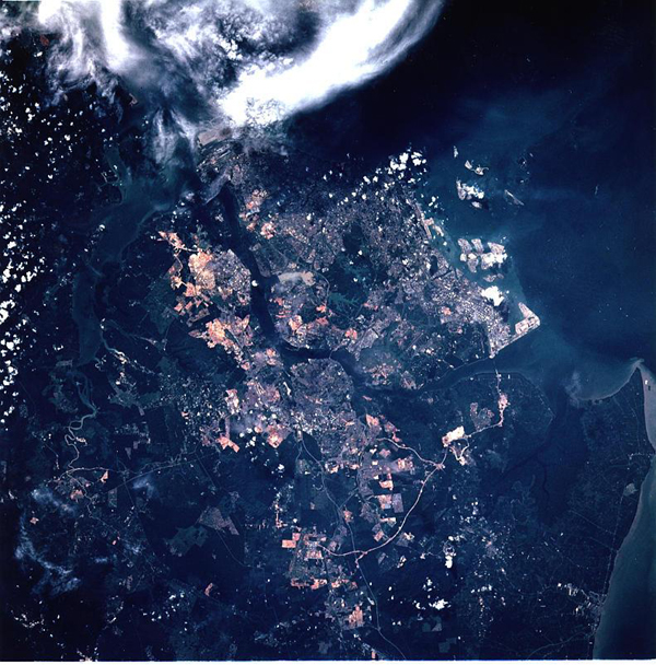 Image satellite de Singapour
