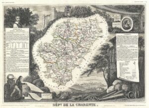 Carte du département de la Charente 1852