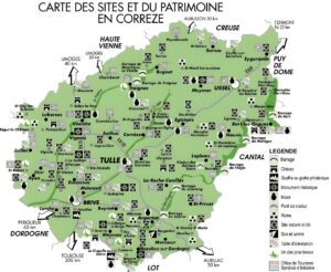 Carte touristique de la Corrèze