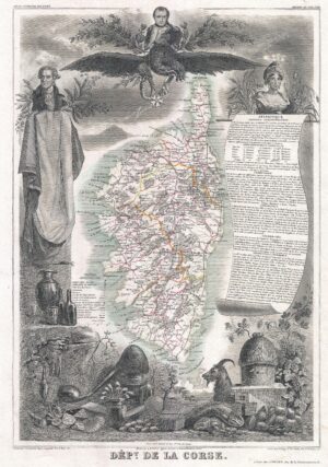 Carte du département de la Corse 1852