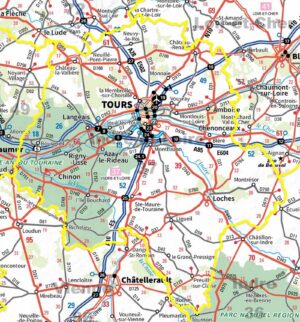 Carte routière d’Indre-et-Loire