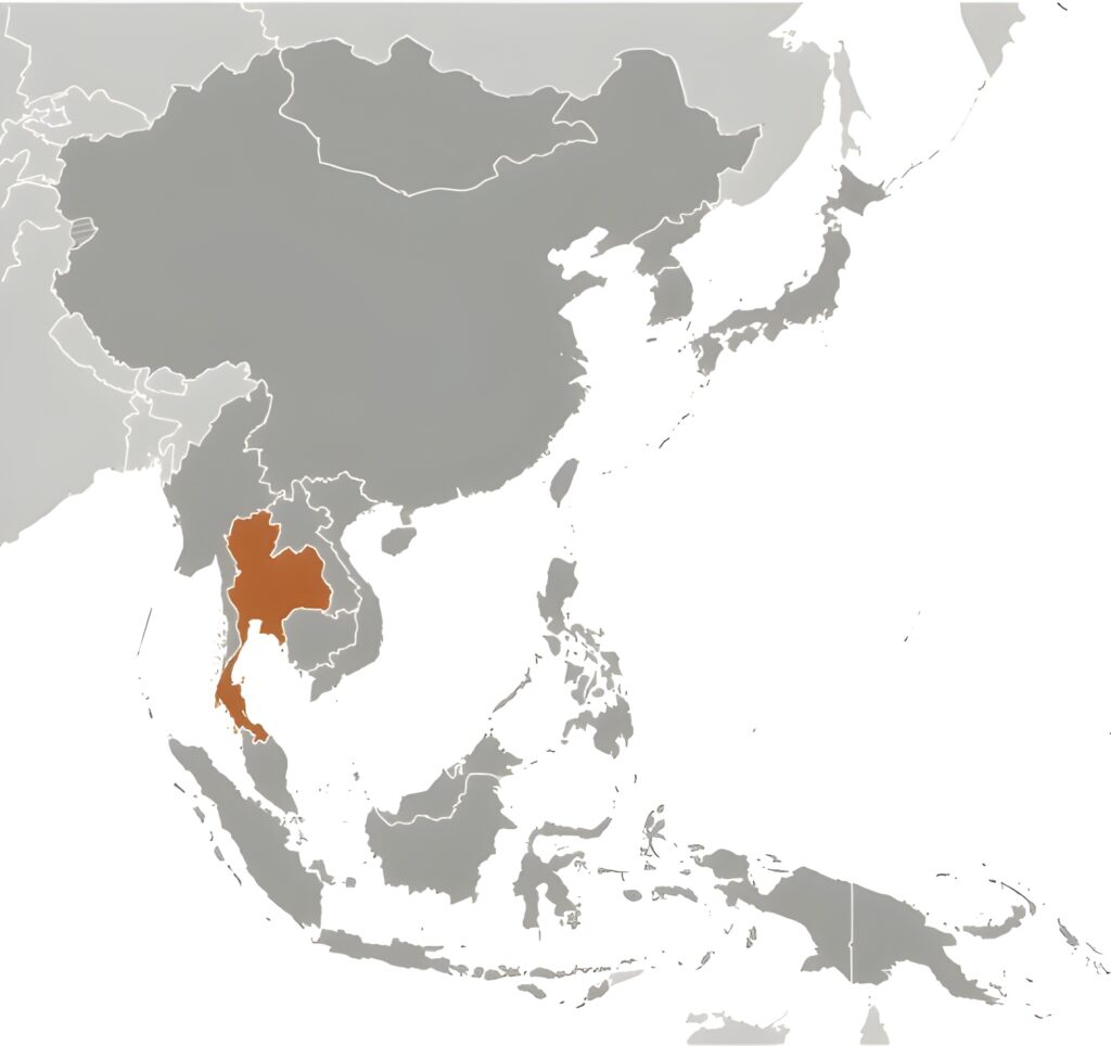 Carte de localisation de la Thaïlande