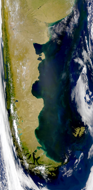 Image satellite du cône sud de l’Amérique du Sud