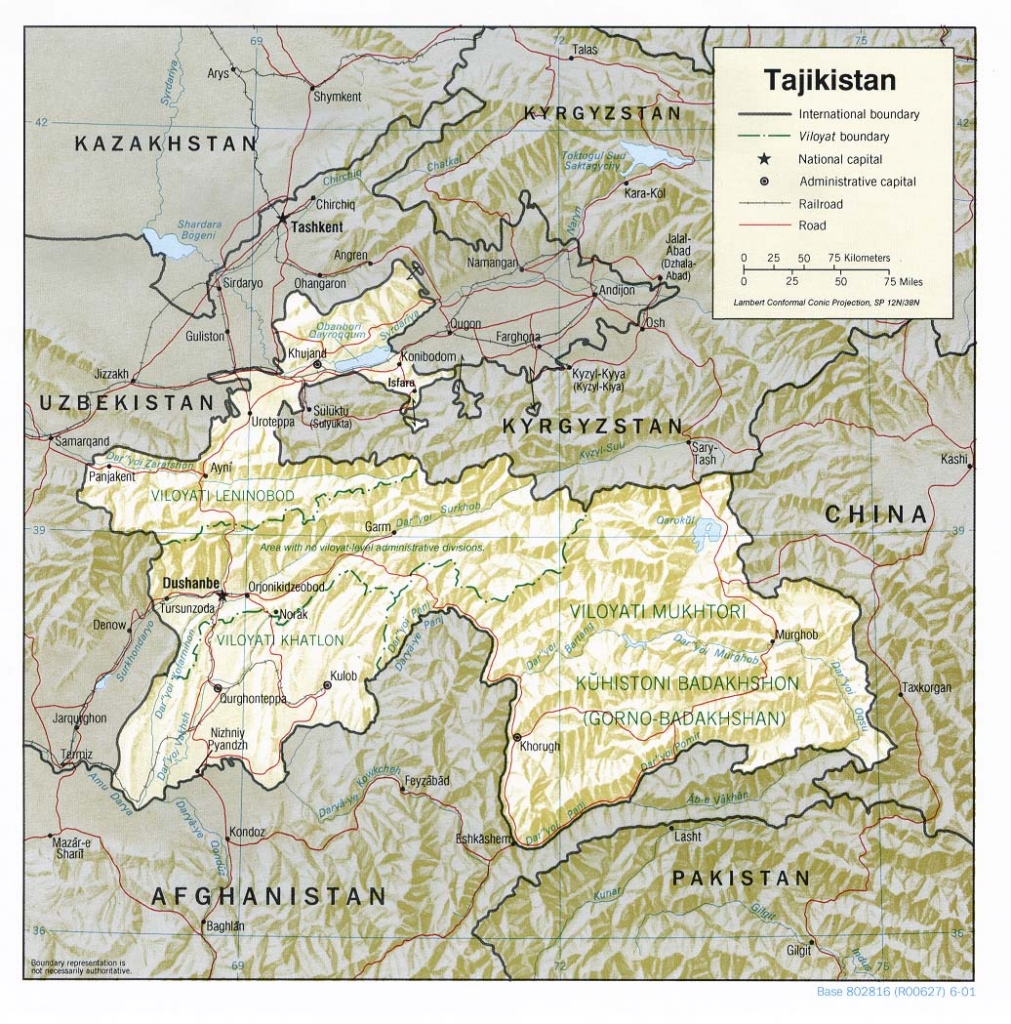 Carte du Tadjikistan