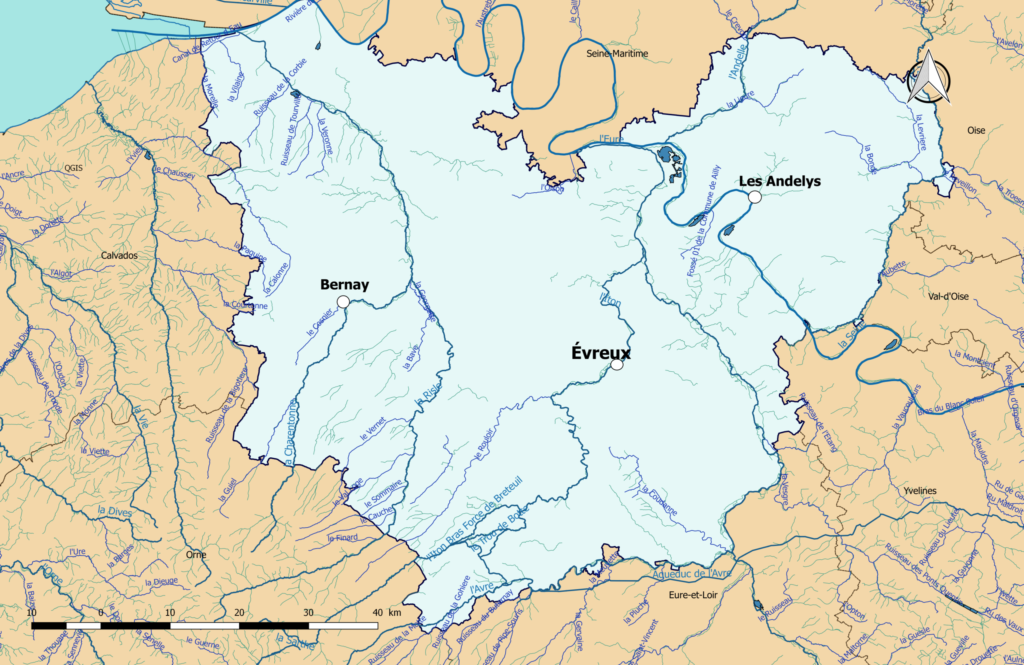 Carte hydrographique de l’Eure.