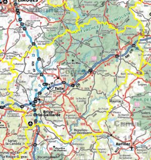 Carte routière de la Corrèze