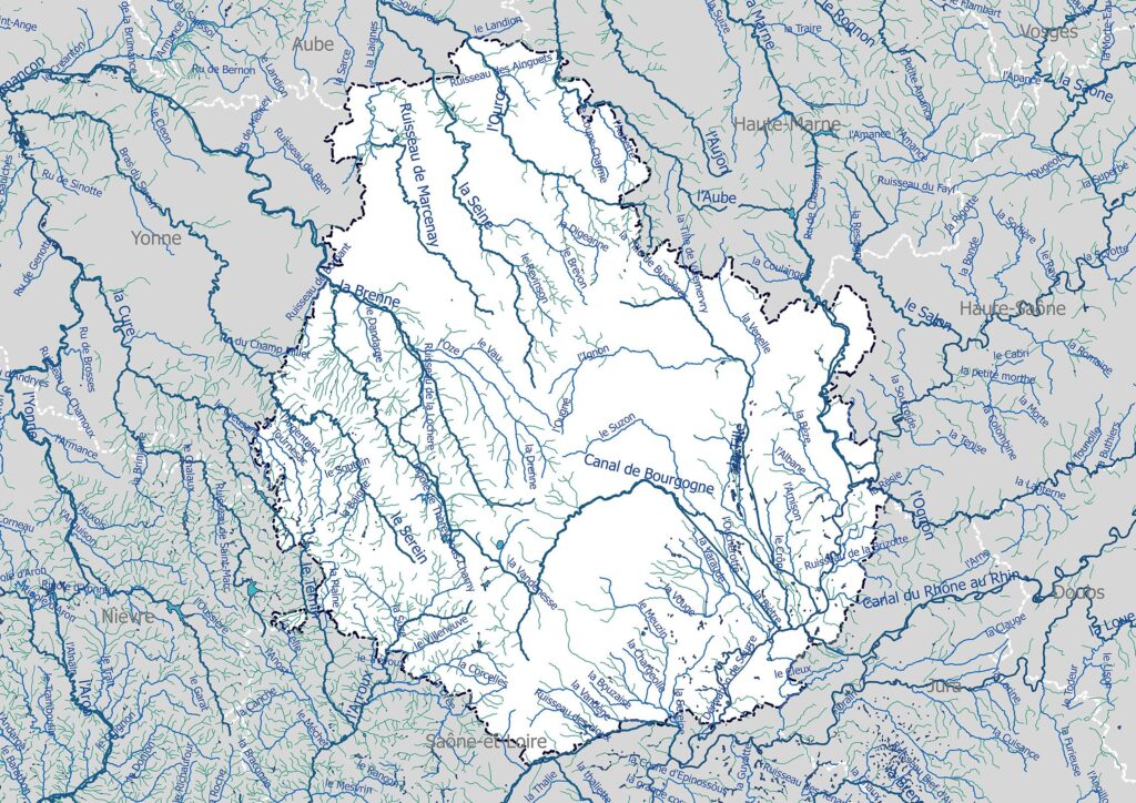 Carte hydrographique de la Côte-d'Or.