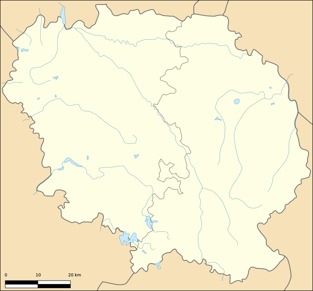 Carte vierge du département de la Creuse.