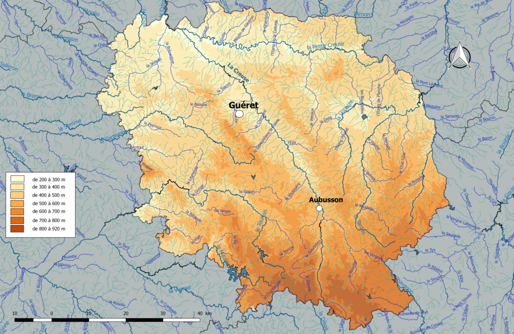 Carte hydrographique de la Creuse.