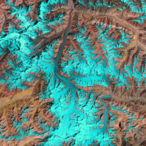 Glacier Fedtchenko dans les montagnes du Pamir