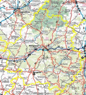 Carte routière de la Dordogne
