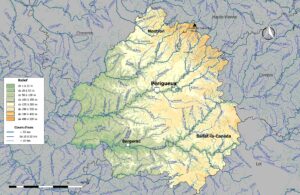 Carte hydrographique de la Dordogne