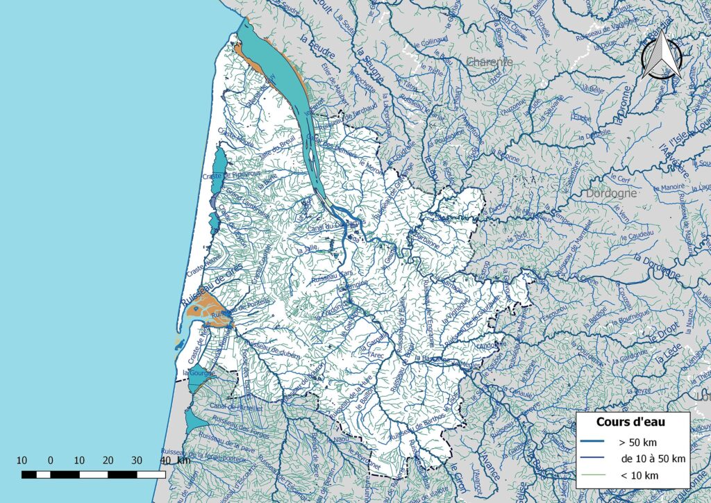 Carte hydrographique de la Gironde.
