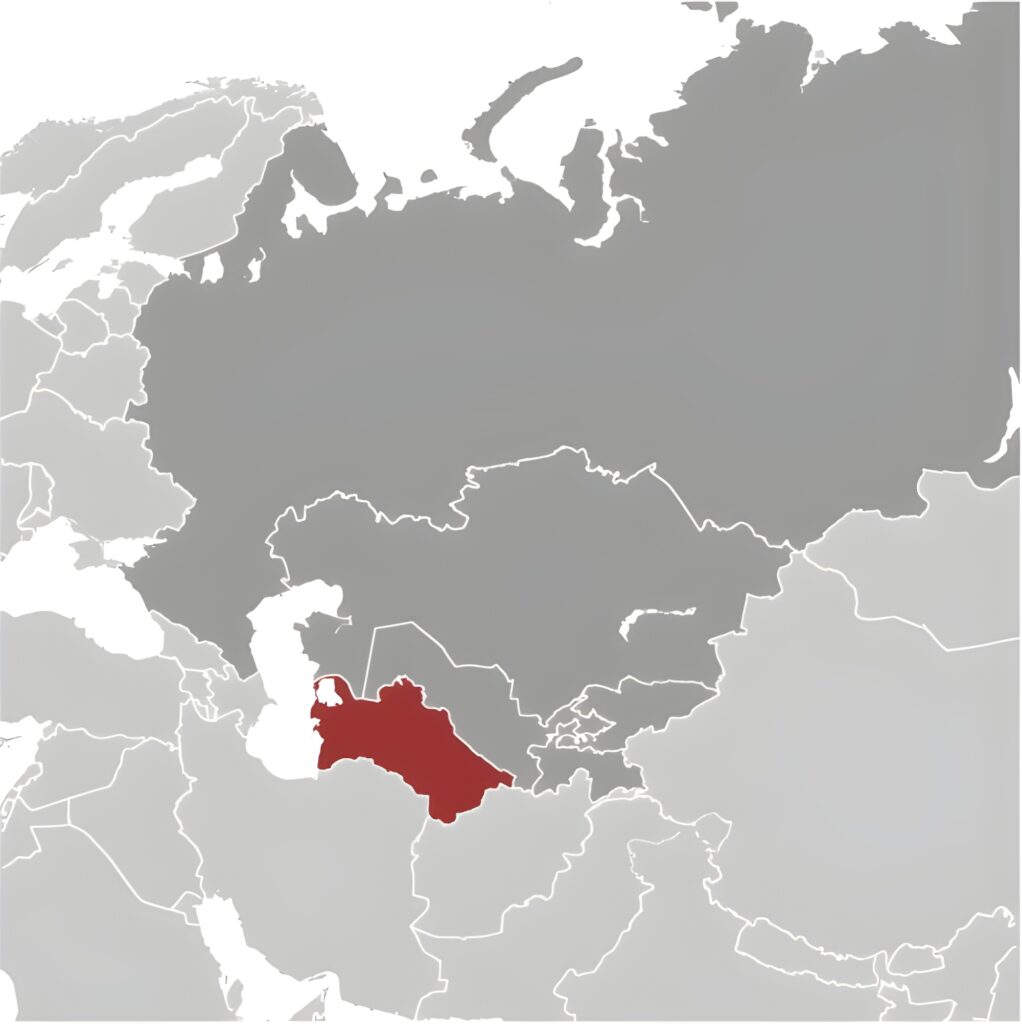 Carte de localisation du Turkménistan