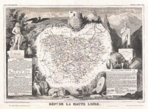 Carte du département de la Haute-Loire 1852