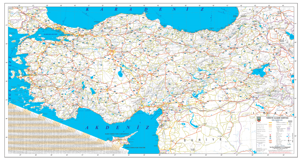 Carte de la Turquie.