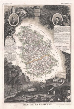 Carte du département de la Haute-Marne 1852