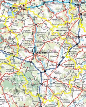 Carte routière de la Haute-Marne