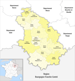 Carte des cantons du département de la Haute-Marne