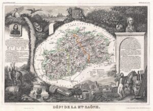Carte du département de la Haute-Saône 1852