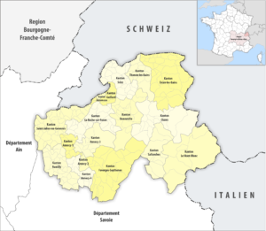 Carte des cantons du département de la Haute-Savoie