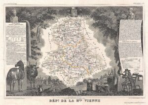 Carte du département de la Haute-Vienne 1852
