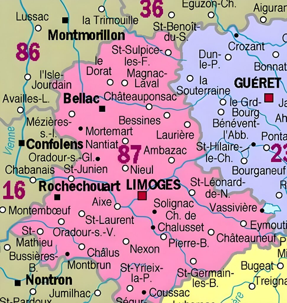 Carte Des Principales Communes De La Haute Vienne 971x1024 