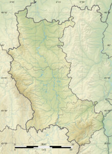Carte physique vierge du département de la Loire.
