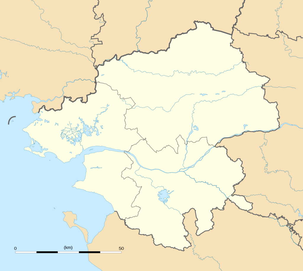 Carte vierge du département de la Loire-Atlantique.