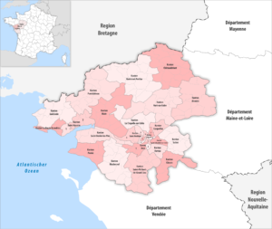 Carte des cantons du département de la Loire-Atlantique