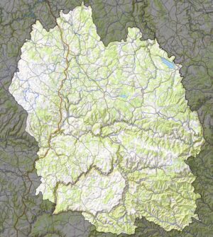 Carte physique du département de la Lozère