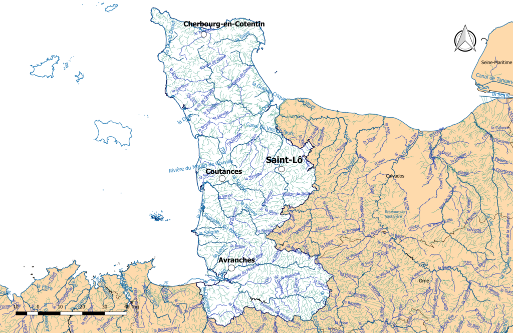 Carte hydrographique de la Manche.