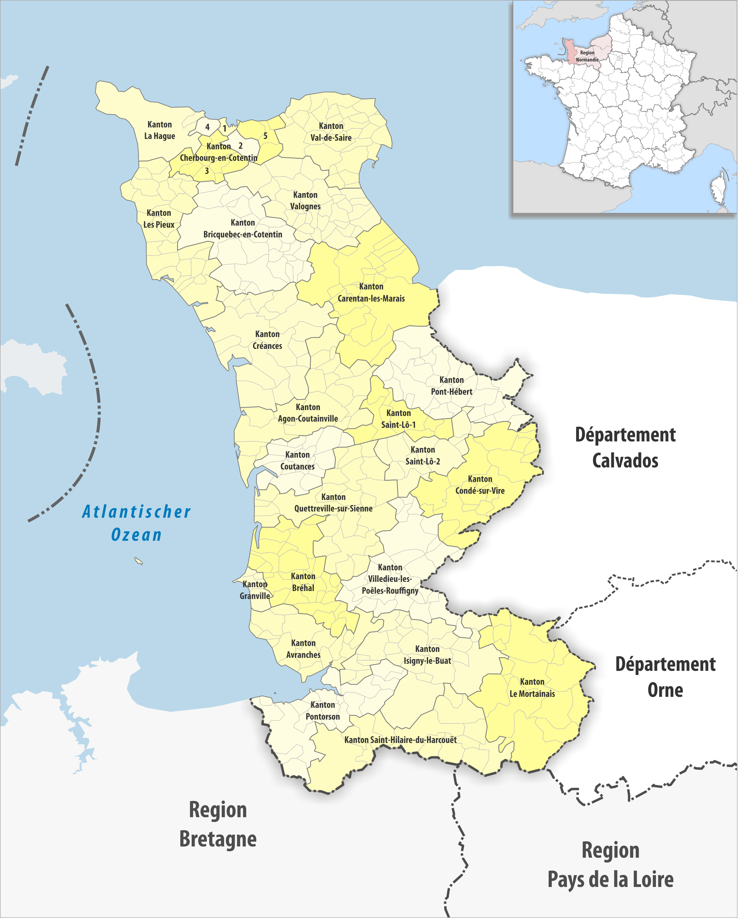 Carte Des Cantons Du D partement De La Manche