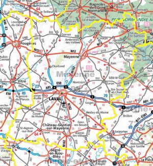 Carte routière de la Mayenne