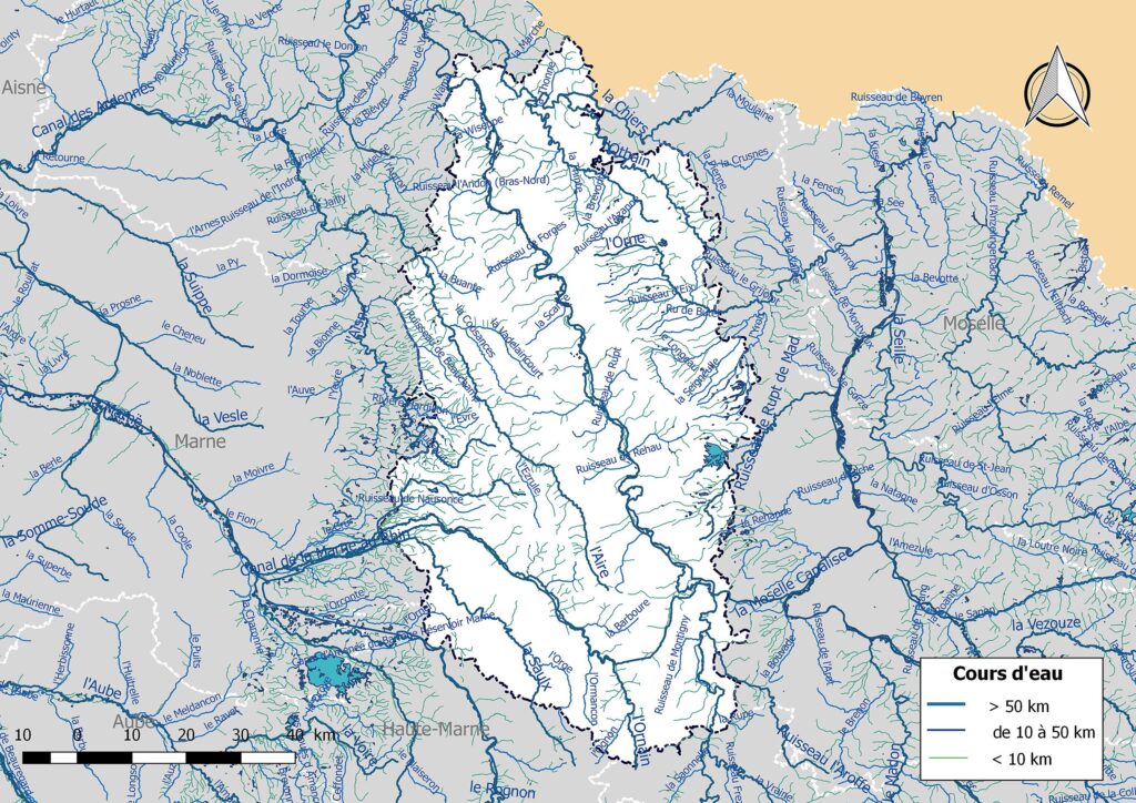 Carte hydrographique de la Meuse.