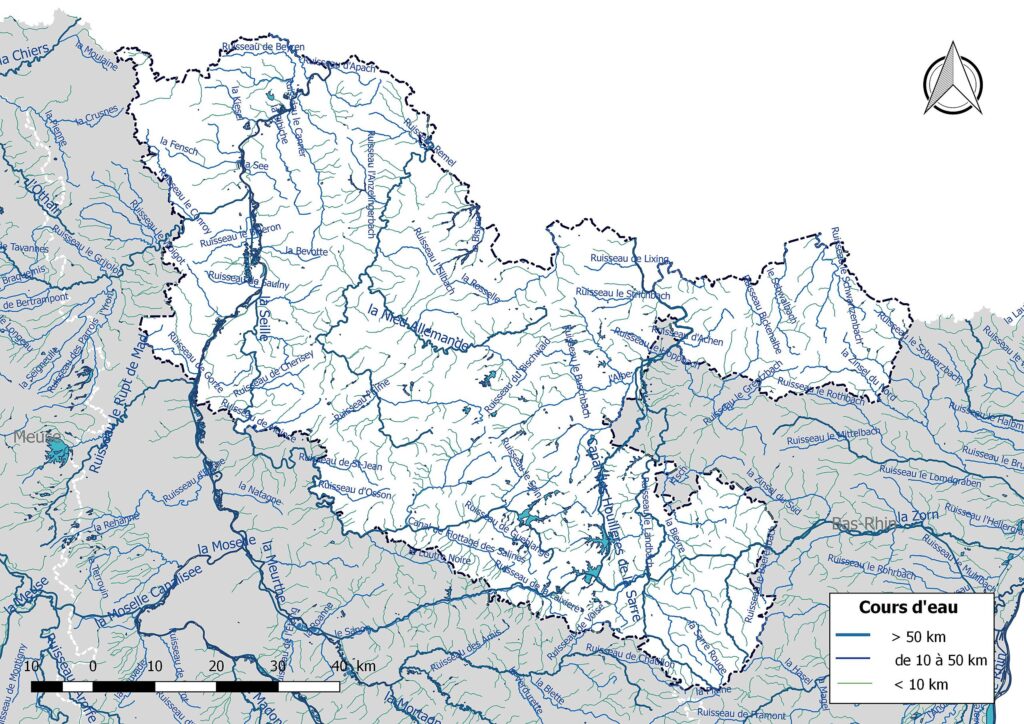 Carte hydrographique de la Moselle.
