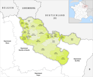 Carte des cantons du département de la Moselle