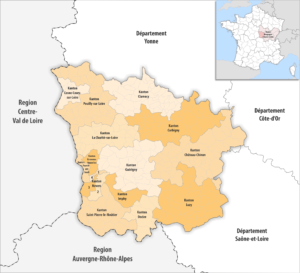 Carte des cantons du département de la Nièvre
