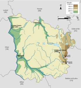 Carte topographique de la Nièvre.