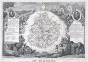Carte du département de la Sarthe 1852