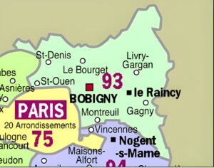 Carte des principales communes de la Seine-Saint-Denis