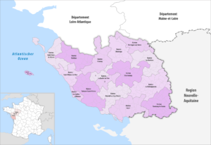 Carte des cantons du département de la Vendée